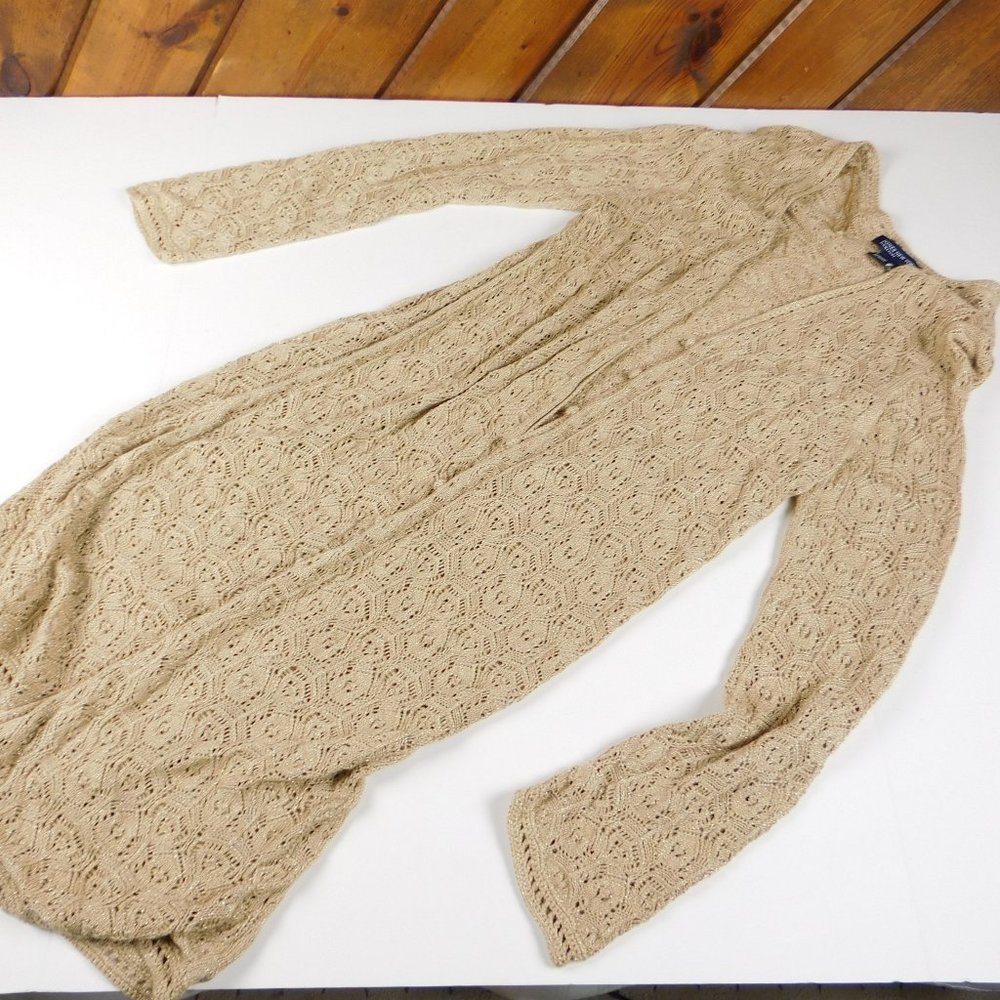 NWT Gold Crochet Duster